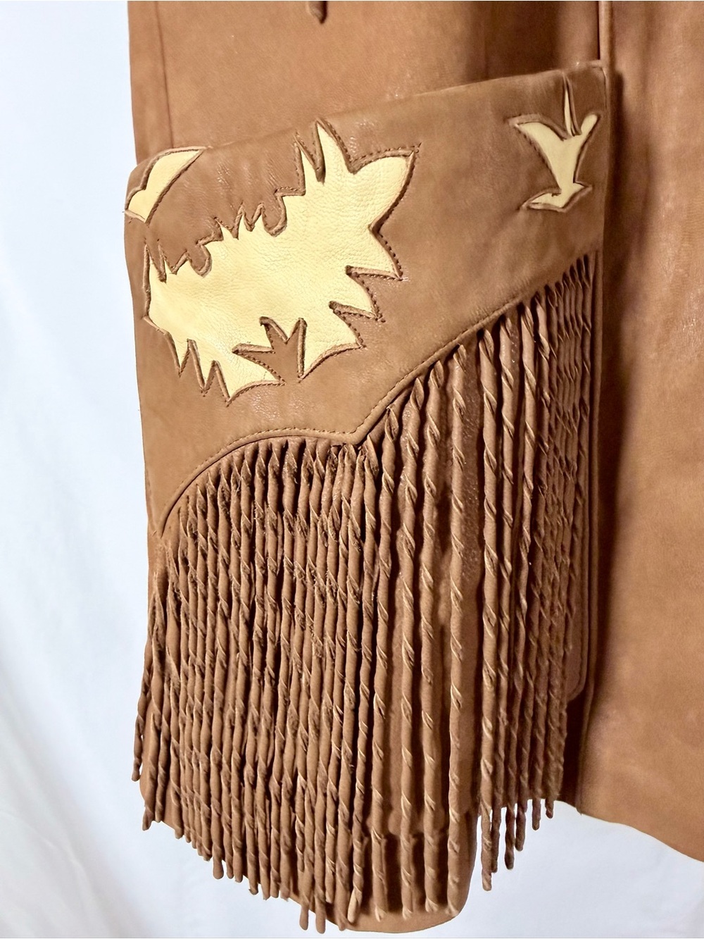 Vintage Continental Leather Fashions Western Fringe Jacket USA Buffalo Nickel - Picture 9 of 16